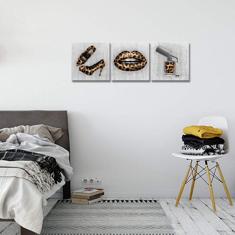 Derkymo Leopard Print High Heel Art Prints - Fashionable Canvas Prints for Trendy Wall Art Decor - Image 3